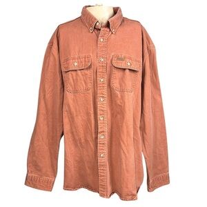 Vintage Carharrt SandStone Shirt 3X Tall Distressed Grunge Normcore Workwear